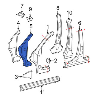 Toyota OE - Left Body A-Pillar Reinforcement