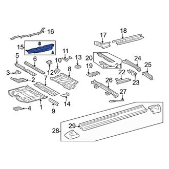 Toyota OE - Rear Left Floor Pan Splash Shield