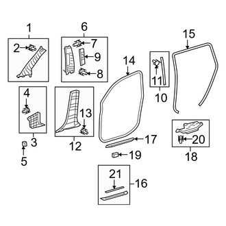 Toyota OE - Pillars, Rocker & Floor - Interior Trim (Japan Built), (3.5L)