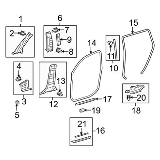 Toyota OE - Pillars, Rocker & Floor - Interior Trim (USA Built), (Gas)