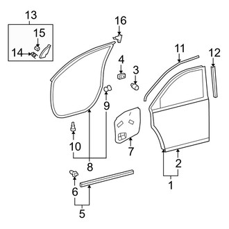Toyota OE - Front Door - Door & Components (USA Built), (Gas)