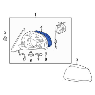 Toyota OE - Front Right Door Mirror Glass