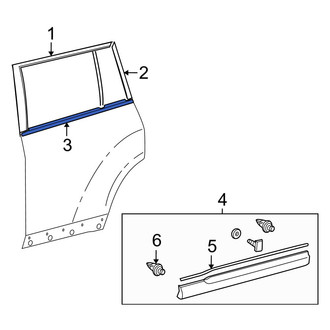 Toyota OE - Rear Left Door Belt Molding