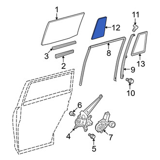 Toyota OE - Rear Left Rearward Door Glass