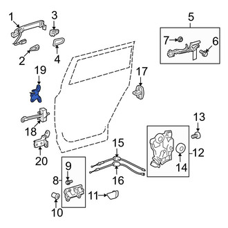 Toyota OE - Rear Left Upper Door Hinge