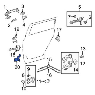Toyota OE - Rear Right Lower Door Hinge