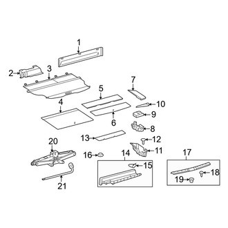 Toyota OE - Rear Body & Floor - Interior Trim (USA Built), (Base / Base Premium / Limited / SE / Sport / Sport Premium)