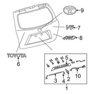 Toyota OE - Lift Gate - Exterior Trim (Japan Built)