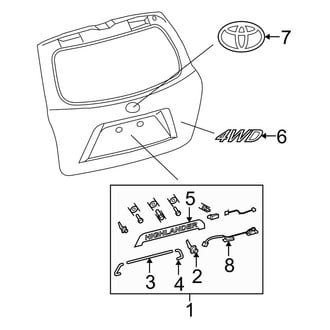 Toyota OE - Lift Gate - Exterior Trim (USA Built)
