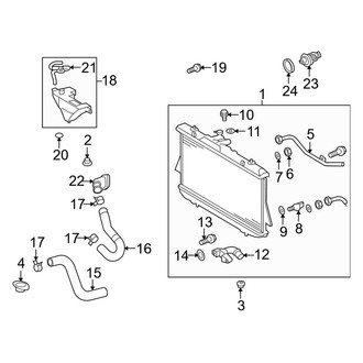 Toyota OE - Cooling - Radiator & Components (USA Built), (2.7L)