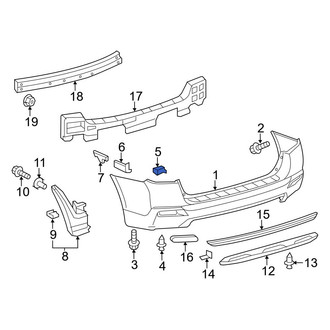 Toyota OE - Rear Right Bumper Cover Support Rail