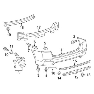 Toyota OE - Rear Bumper - Bumper & Components (Base / Base Premium / Limited / SE / Sport Premium)