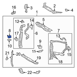Toyota OE - Right Radiator Support Panel Reinforcement