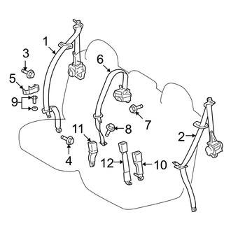 Toyota OE - Restraint Systems - Second Row Seat Belts (FULL HYBRID EV-GAS (FHEV))