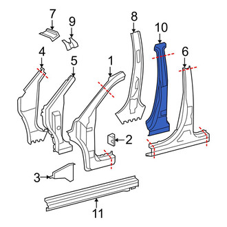 Toyota OE - Right Body B-Pillar Reinforcement