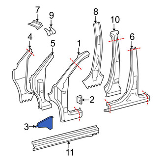 Toyota OE - Left Body A-Pillar Reinforcement Bracket