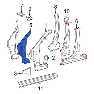 Toyota OE - Right Body A-Pillar Reinforcement