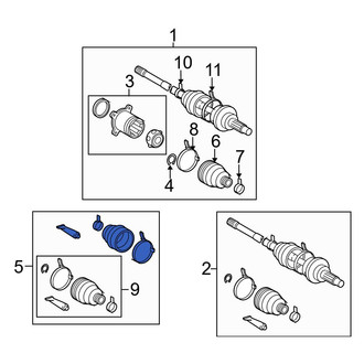Toyota OE - Rear Outer CV Joint Boot Kit
