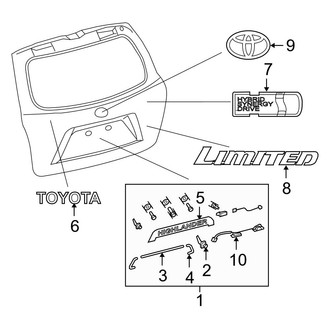 Toyota OE - Lift Gate - Exterior Trim (Hybrid / Hybrid Limited)