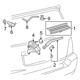 Toyota OE - Lift Gate - Wiper & Washer Components (W/O Glass Hatch), (Hybrid / Hybrid Limited)