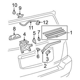 Toyota OE - Lift Gate - Wiper & Washer Components (With Glass Hatch), (Hybrid / Hybrid Limited)