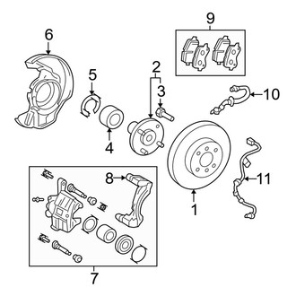 Toyota OE - Front Suspension - Brake Components (FWD)