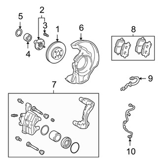Toyota OE - Front Suspension - Brake Components (AWD)