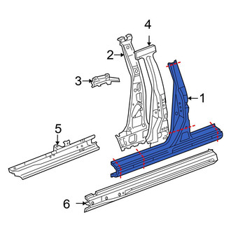 Toyota OE - Left Body B-Pillar and Rocker Panel