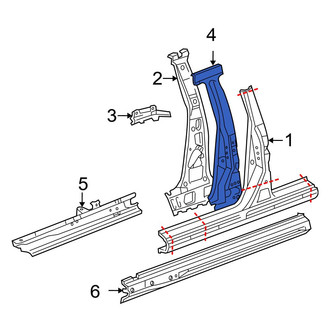 Toyota OE - Left Body B-Pillar Reinforcement