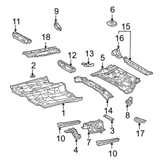 Toyota OE - Pillars, Rocker & Floor - Floor & Rails (FWD)