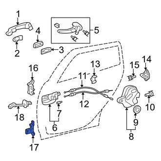 Toyota OE - Rear Left Lower Door Hinge