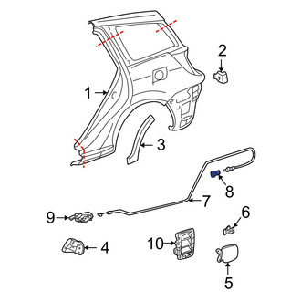 Toyota OE - Fuel Filler Door Release Cable Clip
