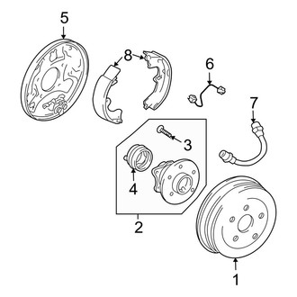 Toyota OE - Rear Suspension - Brake Components (Rear Drum Brakes FWD)