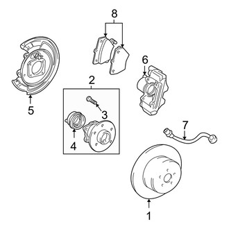 Toyota OE - Rear Suspension - Brake Components (Rear Disc Brakes FWD)