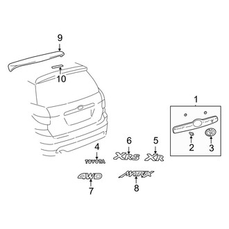 Toyota OE - Lift Gate - Exterior Trim