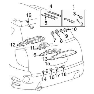 Toyota OE - Lift Gate - Wiper & Washer Components