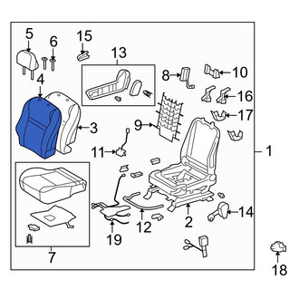 Toyota OE - Front Right Seat Back Cushion Cover