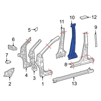 Toyota OE - Left Body B-Pillar Reinforcement
