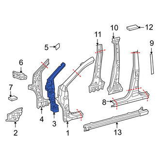 Toyota OE - Left Body A-Pillar Reinforcement