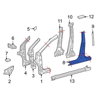 Toyota OE - Left Body B-Pillar and Rocker Panel