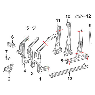 Toyota OE - Pillars, Rocker & Floor - Center Pillar & Rocker