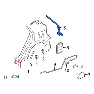 Toyota OE - Rear Left Quarter Panel Gutter