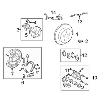 Toyota OE - Rear Suspension - Brake Components (With Independent Suspension)