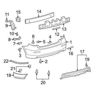 Toyota OE - Rear Bumper - Bumper & Components