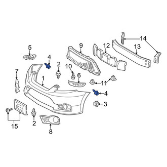 Toyota OE - Bumper Cover Support Rail Clip