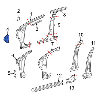 Toyota OE - Left Outer Body A-Pillar Reinforcement