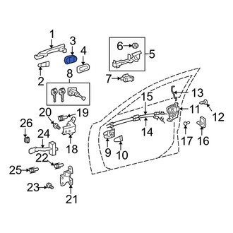Toyota OE - Rear Outer Exterior Door Handle Cover