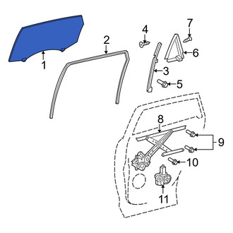 Toyota OE - Front Left Door Glass