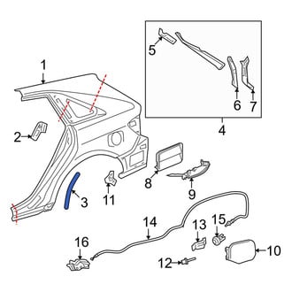 Toyota OE - Rear Right Side Body Trim Protector