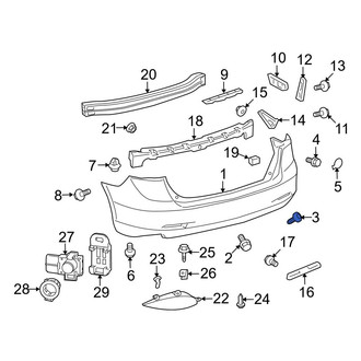 Toyota OE - Rear Bumper Cover Grommet